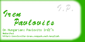 iren pavlovits business card